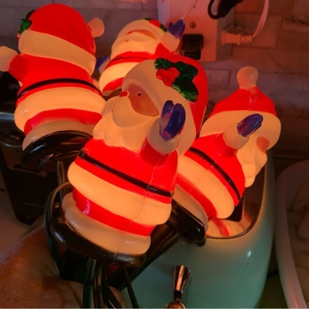 Santa Christmas Lights on Stakes